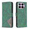 Чехол-книжка с фактурой Rhombus и магнитным хлястиком на Xiaomi 17T 5G — зелёный