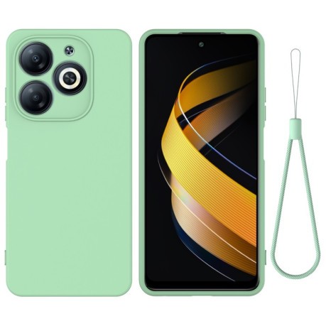 Силиконовый чехол Solid Color Liquid Silicone на Infinix Smart 8 HD / Smart 8 Pro - зеленый