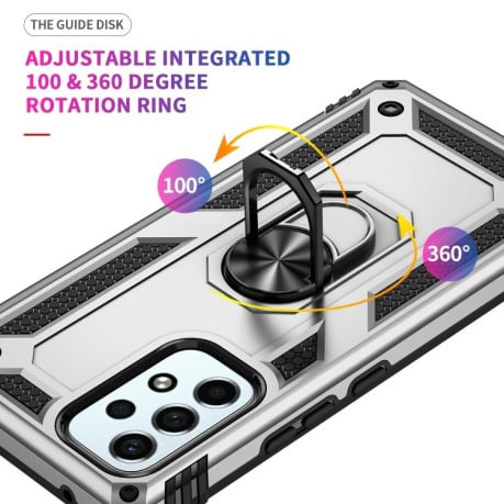 Противоударный чехол-подставка 360 Degree Rotating Holder на Samsung Galaxy A53 5G - серебристый