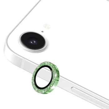 Защитное стекло ENKAY Hat-Prince Glitter Rear Camera Lens Aluminium для iPhone 16e - зеленое