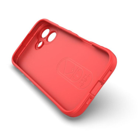 Силиконовый чехол Magic Flannel для iPhone 17 - винно-красный