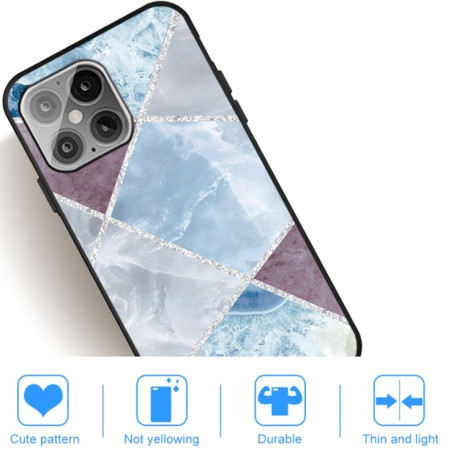 Протиударний чохол Frosted Fashion Marble для iPhone 13 Pro - Light Blue Square