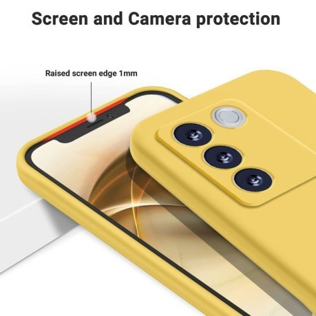 Силиконовый чехол Solid Color Liquid Silicone на Vivo V27e / S16e - желтый