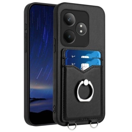 Противоударный чехол R20 Ring Card Holder для Realme GT Neo6 SE - черный