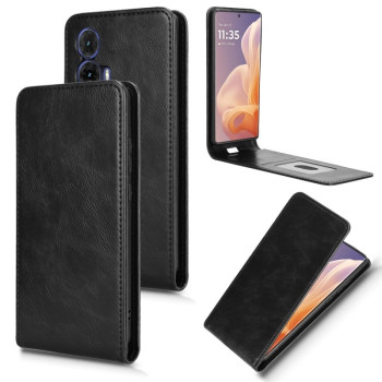 Флип-чехол Vertical Flip Leather Phone Case with Card Slot для Motorola Moto G85 5G / S50 Neo 5G - черный