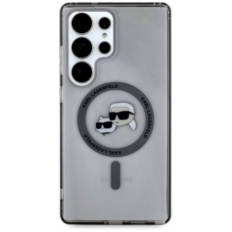 Оригінальний чохол Karl Lagerfeld Button Karl &amp; Choupette Heads Printed Logo MagSafe для Samsung Galaxy S25 Ultra - black