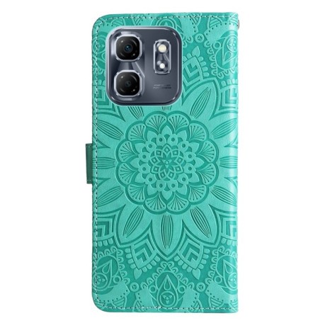 Чехол-книжка Embossed Sunflower для Infinix Hot 50i / Smart 9 - зеленый