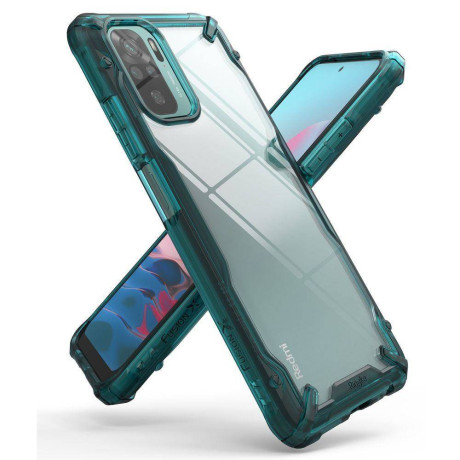 Оригинальный чехол Ringke Fusion X Design durable на Xiaomi Redmi Note 10 / Redmi Note 10S - green