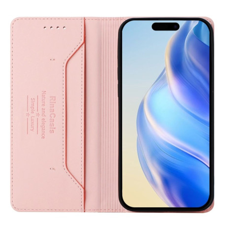 Чехол-книжка RC01 Dual-Folded Magnetic Suction RFID Leather на iPhone 16e - розовый
