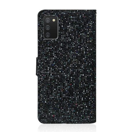 Чехол-книжка Glitter Powder для Samsung Galaxy A03s - черный