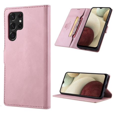 Чохол-книжка TAOKKIM Calf Texture для Samsung Galaxy S22 Ultra 5G - рожевий