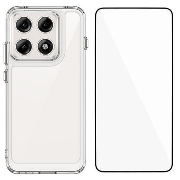 Чохол Wanlonfeng TPU+акрил з плівкою на екран на Motorola Edge 70 Pro 5G — прозорий