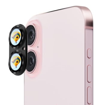 Защитное стекло на камеру ENKAY 9H Anti-reflection Camera Lens Aluminium Alloy для iPhone 16 / 16 Plus - черное