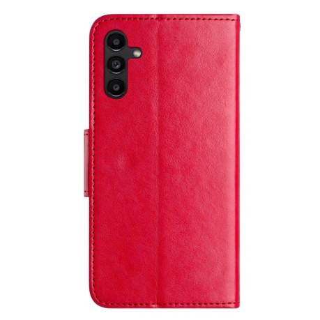 Чехол-книжка Butterfly Flower Pattern для Samsung Galaxy A55 - красный