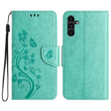 Чохол-книжка Butterfly Flower Pattern для Samsung Galaxy A05s - зелений
