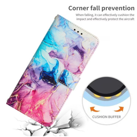 Чохол-книжка Painted Marble Pattern для Xiaomi Redmi Note 11E/Redme 10 5G - розово-синій