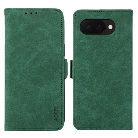 Чехол-книжка ABEEL Color Block Magnetic RFID Leather на Google Pixel 9a - зеленый