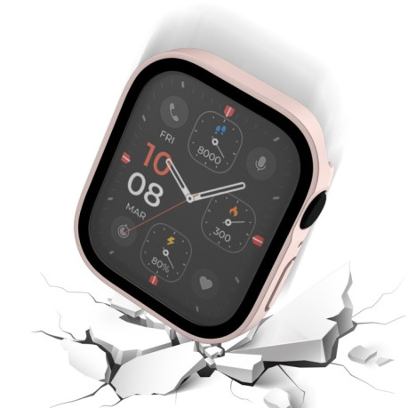 Противоударная накладка с защитным стеклом Life Waterproof Frosted для Apple Watch Series 8 / 7 41mm - розовая