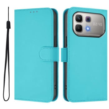 Чохол-книжка з м'яким покриттям (Skin Feel) з шнурком для Infinix Note 60 5G / Note 60 Pro 5G — лазурний