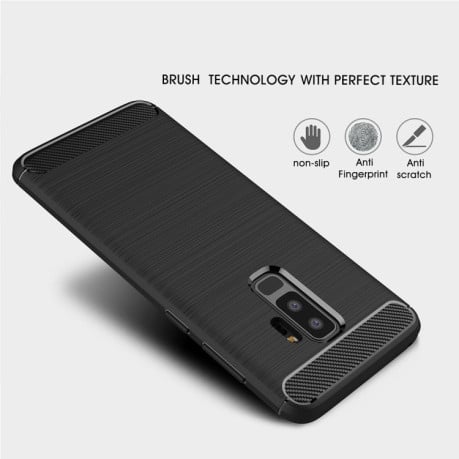 Протиударний чохол Samsung Galaxy S9+/G965 Brushed Carbon Fiber Texture червоний
