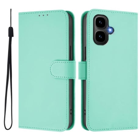 Чехол-книжка с мягким покрытием (Skin Feel) со шнурком на Infinix Smart 10 4G - зеленый