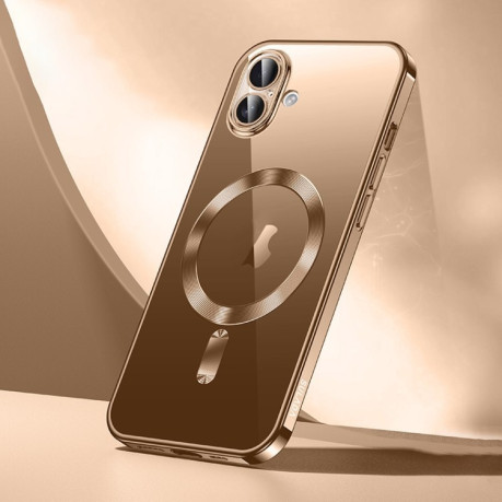 Чехол SULADA MagSafe Plating TPU на iPhone 16 - золотой