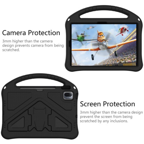 Детский противоударный чехол EVA Flat Anti Falling Protective Case Shell with Holder для Xiaomi Pad 6 - черный