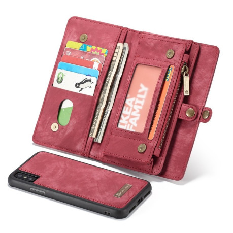Чехол-кошелек CaseMe 008 Series Folio Zipper Wallet Style на iPhone Xs Max 6.5 - красный