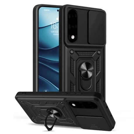 Чохол зі шторкою на камери Sliding Camshield та кишенькою для карток на OnePlus Ace 5 Ultra / Nord 5 - чорний