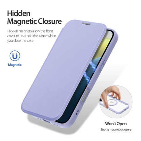 Чохол-книжка DUX Skin X Pro Series Magsafe на iPhone 16 Plus - фіолетовий