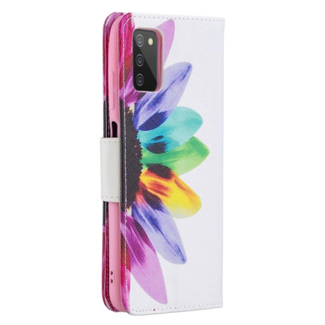 Чохол-гаманець Colored Drawing Pattern для Samsung Galaxy A03s - Sun Flower