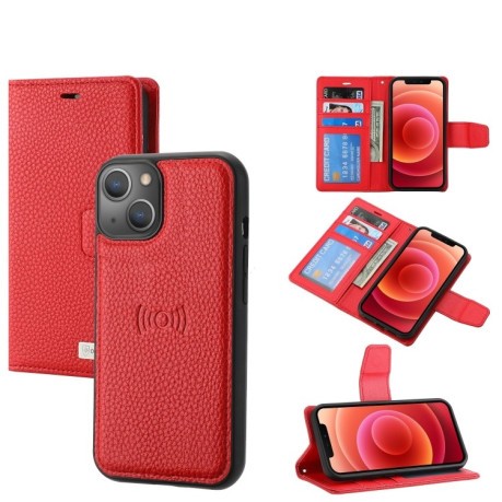 Чехол-книжка Magnetic Detachable для iPhone 14 Plus - красный