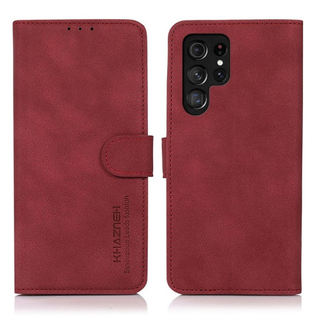 Чехол-книжка KHAZNEH Matte Texture для Samsung Galaxy S25 Ultra 5G - красный