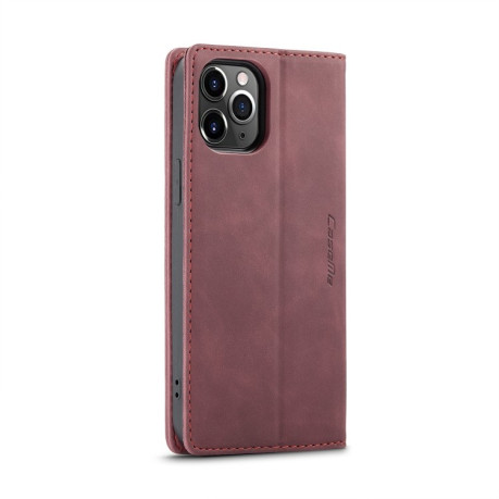 Кожаный чехол CaseMe-013 Multifunctional на iPhone 12 Pro Max - винно-красный