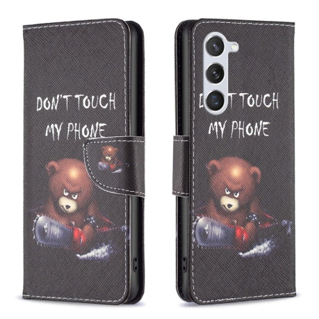 Чехол-книжка Colored Drawing Pattern для Samsung Galaxy S25 5G - Bear