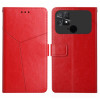 Чехол-книжка  Y-shaped Pattern для Xiaomi Poco C40/Redmi 10c - красный