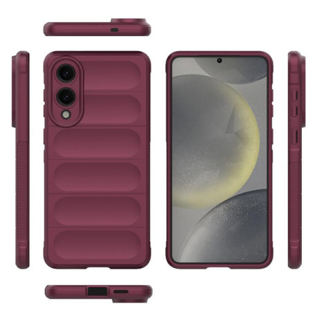 Силіконовий чохол Magic Flannel для Samsung Galaxy S25 Edge 5G – винно-червоний