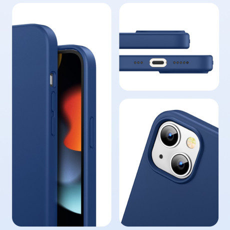 Оригинальный силиконовый чехол Ugreen Flexible Rubber для iPhone 14/13 - синий