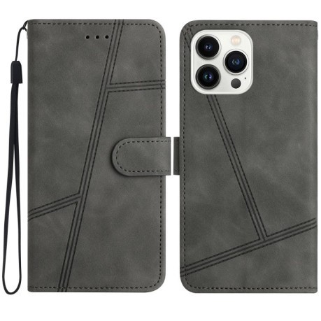 Чехол-книжка Stitching Skin Feel для iPhone 16 Pro Max - серый