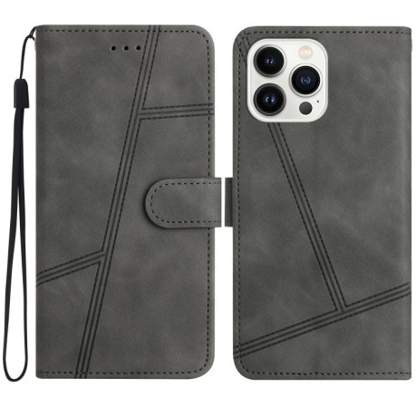 Чехол-книжка Stitching Skin Feel для iPhone 16 Pro - серый