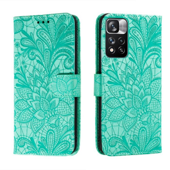 Чехол-книжка Lace Flower для Xiaomi Redmi Note 11 Pro 5G (China)/11 Pro+ - зеленый
