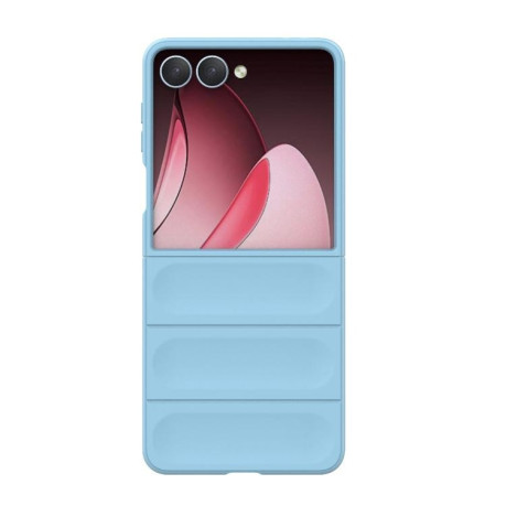 Силіконовий чохол Magic Flannel для Samsung Galaxy Flip 7 5G - блакитний