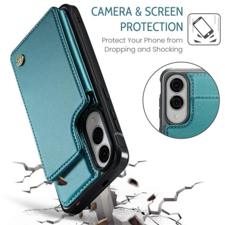 Чехол CaseMe C22 Card Slots Holder RFID Anti-theft для Samsung Galaxy S25 Edge 5G - зеленый