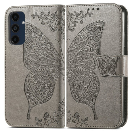 Чехол-книжка Butterfly Love Flower Embossed для Samsung Galaxy A16 - серый