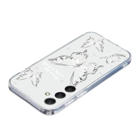 Чохол Colored Drawing Pattern Transparent TPU для Samsung Galaxy S24 FE 5G - Butterflies