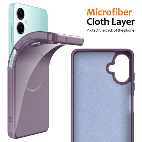 Противоударный чехол Glossy TPU Shockproof MagSafe на Samsung Galaxy M06 5G - фиолетовый