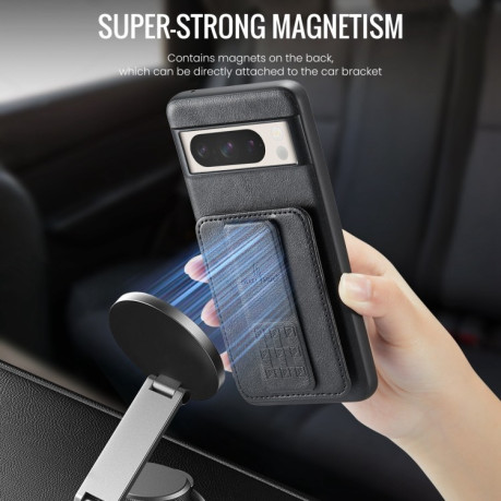 Чехол Fierre Shann Oil Wax Cow Leather Card Holder на Google Pixel 8a  - черный