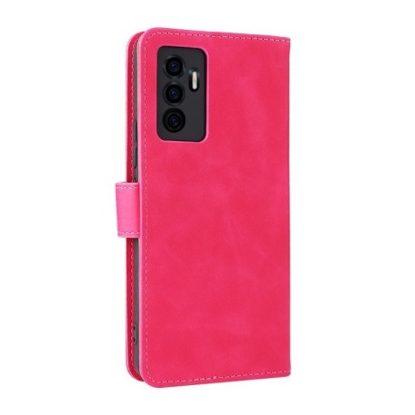 Чохол-книжка Buckle Calf Texture для Vivo S10e/V23e - пурпурно-червоний