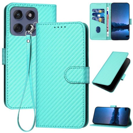 Чехол-книжка Carbon Fiber Texture на Motorola Edge 60 Fusion / Edge 5G 2025 - голубой