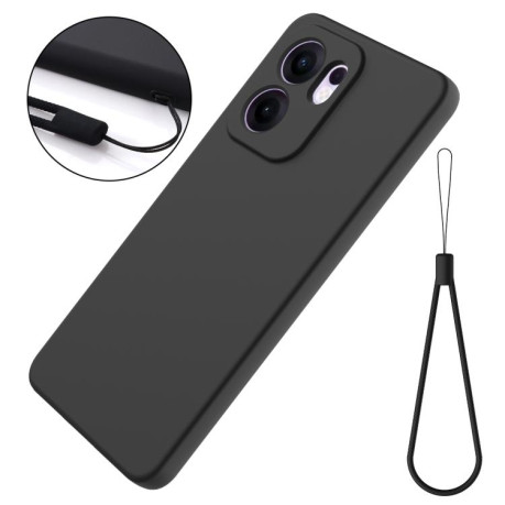 Силиконовый чехол Solid Color Liquid Silicone на OPPO Reno13 F /Reno13 FS - черный